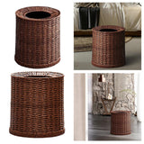 Maxbell Imitation Rattan Trash Can Light Luxury Open Top Dustbin Trendy Waste Basket S