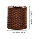 Maxbell Imitation Rattan Trash Can Light Luxury Open Top Dustbin Trendy Waste Basket L