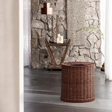 Maxbell Imitation Rattan Trash Can Light Luxury Open Top Dustbin Trendy Waste Basket L
