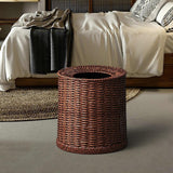 Maxbell Imitation Rattan Trash Can Light Luxury Open Top Dustbin Trendy Waste Basket L