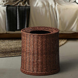 Maxbell Imitation Rattan Trash Can Light Luxury Open Top Dustbin Trendy Waste Basket L