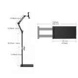 Maxbell Phone Tablet Floor Stand Lazy Bracket Phone Holder for Photo Vlogging Office 175cmx30cmx20cm