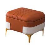 Maxbell Storage Foot Rest Footstool Seat Seat Cube for Doorway Living Room Apartment Orange