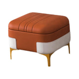 Maxbell Storage Foot Rest Footstool Seat Seat Cube for Doorway Living Room Apartment Orange