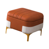 Maxbell Storage Foot Rest Footstool Seat Seat Cube for Doorway Living Room Apartment Orange