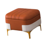 Maxbell Storage Foot Rest Footstool Seat Seat Cube for Doorway Living Room Apartment Orange