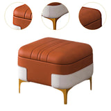 Maxbell Storage Foot Rest Footstool Seat Seat Cube for Doorway Living Room Apartment Orange