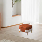 Maxbell Storage Foot Rest Footstool Seat Seat Cube for Doorway Living Room Apartment Orange