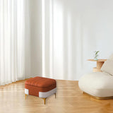 Maxbell Storage Foot Rest Footstool Seat Seat Cube for Doorway Living Room Apartment Orange