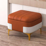 Maxbell Storage Foot Rest Footstool Seat Seat Cube for Doorway Living Room Apartment Orange