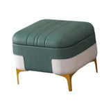 Maxbell Storage Foot Rest Footstool Seat Seat Cube for Doorway Living Room Apartment Dark green