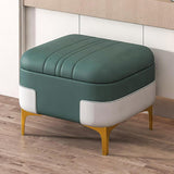 Maxbell Storage Foot Rest Footstool Seat Seat Cube for Doorway Living Room Apartment Dark green
