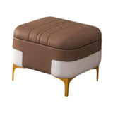 Maxbell Storage Foot Rest Footstool Seat Seat Cube for Doorway Living Room Apartment Brown