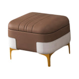 Maxbell Storage Foot Rest Footstool Seat Seat Cube for Doorway Living Room Apartment Brown