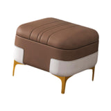 Maxbell Storage Foot Rest Footstool Seat Seat Cube for Doorway Living Room Apartment Brown
