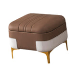 Maxbell Storage Foot Rest Footstool Seat Seat Cube for Doorway Living Room Apartment Brown