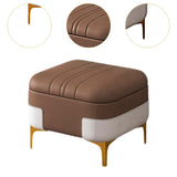 Maxbell Storage Foot Rest Footstool Seat Seat Cube for Doorway Living Room Apartment Brown