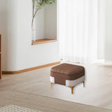 Maxbell Storage Foot Rest Footstool Seat Seat Cube for Doorway Living Room Apartment Brown