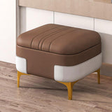 Maxbell Storage Foot Rest Footstool Seat Seat Cube for Doorway Living Room Apartment Brown