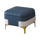 Maxbell Storage Foot Rest Footstool Seat Seat Cube for Doorway Living Room Apartment Dark blue