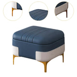 Maxbell Storage Foot Rest Footstool Seat Seat Cube for Doorway Living Room Apartment Dark blue