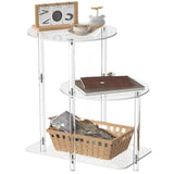 Maxbell Acrylic Display Risers Gifts Acrylic Side Table for Living Room Home Round