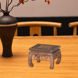 Maxbell Wood Planter Pedestal Flowerpot Riser for Indoor Outdoor Patio Garden Teapot 13.5cmx13.5cmx9cm
