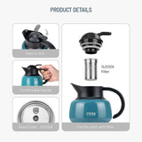 Maxbell Vacuum Kettle Reusable Heat Retention Hot Water Pot for Dormitory Home Party Blue
