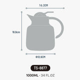 Maxbell Vacuum Kettle Reusable Heat Retention Hot Water Pot for Dormitory Home Party Black