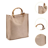 Maxbell Grocery Bag Trendy Bamboo Handle Bag for Travel Shopping Wedding Welcome Bag 25cmx95cmx38cm
