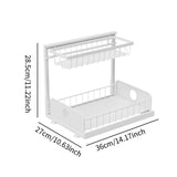 Maxbell 2 Tiers Under Sink Storage Rack Iron Cabinet Inside Pull Out for Dorm Office White