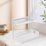 Maxbell 2 Tiers Under Sink Storage Rack Iron Cabinet Inside Pull Out for Dorm Office White