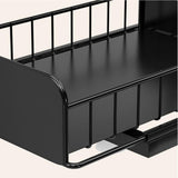 Maxbell 2 Tiers Under Sink Storage Rack Iron Cabinet Inside Pull Out for Dorm Office Black