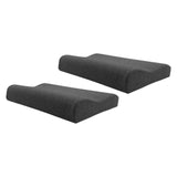 Maxbell 2 Pieces Cervical Neck Pillows Soft Ergonomic for Traveling Accessories Gift Deep Grey