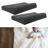 Maxbell 2 Pieces Cervical Neck Pillows Soft Ergonomic for Traveling Accessories Gift Deep Grey