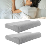 Maxbell 2 Pieces Cervical Neck Pillows Soft Ergonomic for Traveling Accessories Gift Light Grey