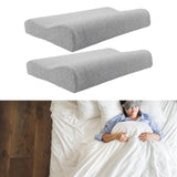 Maxbell 2 Pieces Cervical Neck Pillows Soft Ergonomic for Traveling Accessories Gift Light Grey