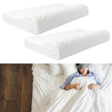 Maxbell 2 Pieces Cervical Neck Pillows Soft Ergonomic for Traveling Accessories Gift White