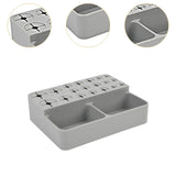 Maxbell Makeup Brush Holder 21 Slot Counter Organizer for Bathroom Vanity Paintbrush Gray