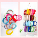 Maxbell Headband Organizer Hanging Felt 40 Slots Storage Hanger for Wall Closet Door White