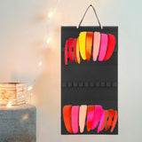 Maxbell Headband Organizer Hanging Felt 40 Slots Storage Hanger for Wall Closet Door Black