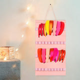 Maxbell Headband Organizer Hanging Felt 40 Slots Storage Hanger for Wall Closet Door Pink