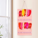 Maxbell Headband Organizer Hanging Felt 40 Slots Storage Hanger for Wall Closet Door Pink