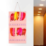 Maxbell Headband Organizer Hanging Felt 40 Slots Storage Hanger for Wall Closet Door Pink