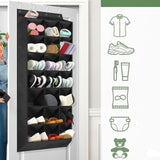 Maxbell Door Shoe Rack 24 Grids Shoe Shelf Organizer for Wardrobe behind Door Pantry