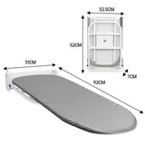 Maxbell Wall Mounted Ironing Board 180° Rotation Hanging for Living Room Small Space White Gray