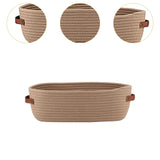 Maxbell Cotton Rope Woven Basket Bathroom Organizer Bin for Living Room Home Cabinet Khaki