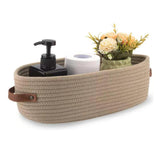 Maxbell Cotton Rope Woven Basket Bathroom Organizer Bin for Living Room Home Cabinet Khaki