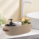 Maxbell Cotton Rope Woven Basket Bathroom Organizer Bin for Living Room Home Cabinet Khaki