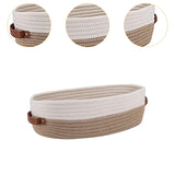 Maxbell Cotton Rope Woven Basket Bathroom Organizer Bin for Living Room Home Cabinet Khaki and White